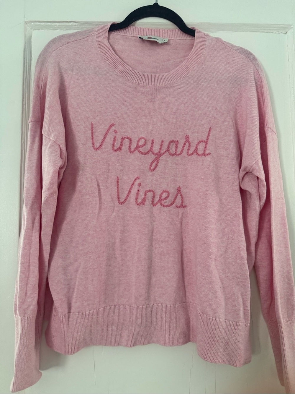 Vineyard Vines Light Pink Crewneck Sweater with Script Logo